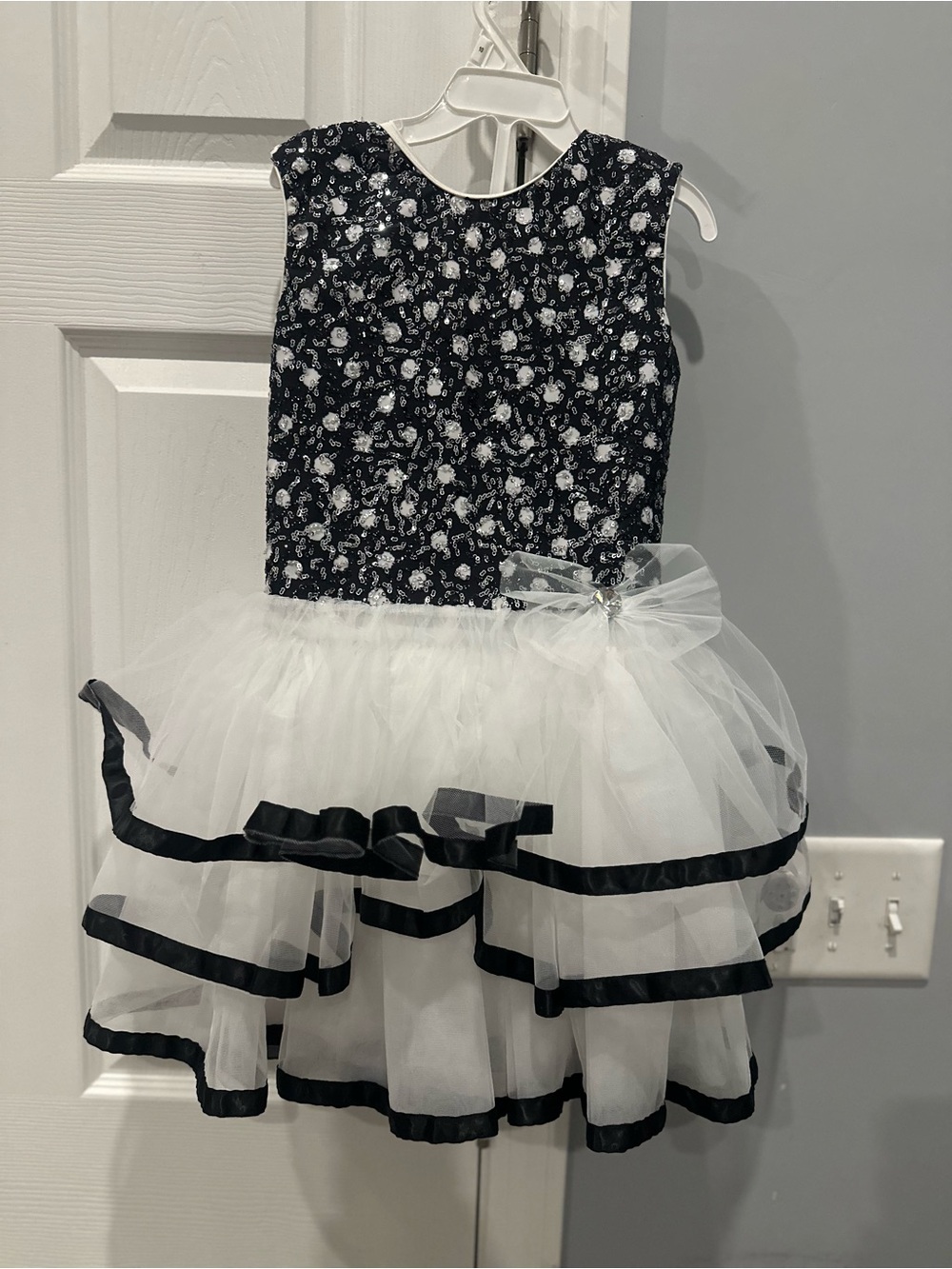 Weissman Black & White Floral Tulle polkadot costume